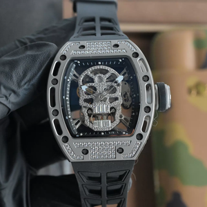 Montre-bracelet unisexe RM Hollow Skull avec boîtier en acier inoxydable, <span class=keywords><strong>lunette</strong></span> entièrement sertie de diamants, bracelet en option, mouvement mécanique automatique - Product Image 2