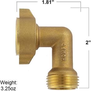 Codo de Manguera de 90 Grados para Autocaravanas, Construcción de Latón Sólido, con Conector de Fácil Agarre para Mangueras de Agua de Autocaravanas - Product Image 4