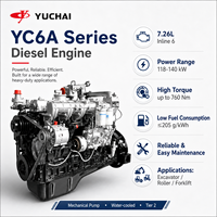Moteur diesel 6 cylindres YUCHAI YC6A 121 kW avec pompe mécanique pour excavatrice, rouleau compresseur, chariot élévateur, machines de construction