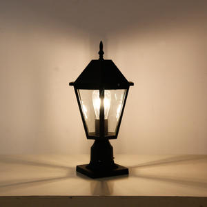 Tête de colonne d'art en fer rétro européen <span class=keywords><strong>lampadaire</strong></span> LED <span class=keywords><strong>extérieur</strong></span> jardin applique murale en acier inoxydable étanche avec corps en PC - Product Image 4