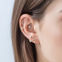 Perhiasan tindik tubuh YW 18G Stainless Steel Flat Back Labret Studs untuk bibir, daith, tragus, helix, rook, tulang rawan, dan tindik telinga.
