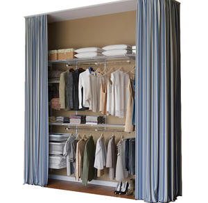 Optima Hot <strong>Sale</strong> the <strong>Cheapest</strong> Price Open <strong>Wardrobe</strong> Bedroom Iron Metal Frame Whole House Customization Closet - Product Image 5