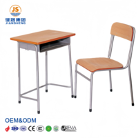 Ensemble de bureau et chaise pour étudiants, mobilier scolaire traditionnel en métal, écologique, durable, pour une seule personne
