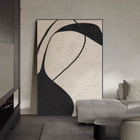 Peintures à l'huile abstraites modernes sur toile noire et blanche, impression HD, art mural encadré, décoration murale pour salon, vente en gros personnalisée