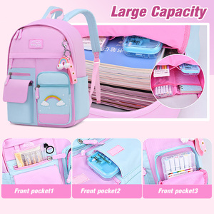 Bestwill 2024 personnalisé étudiant dessin animé sac à dos filles Logo cartables enfants <span class=keywords><strong>cartable</strong></span> fait Oxford matériel pour les enfants à l'école - Product Image 4