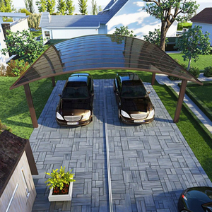 Hiện Đại 2-Xe Nhà Để Xe Tán Bìa Không Thấm Nước Prefab Kim Loại Carport Cho Bãi Đậu Xe Nhôm 2-Nhà Để Xe - Product Image 3