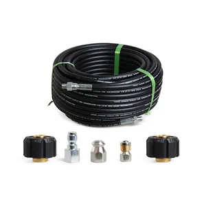 Amsturdy Sewer Jetter Kit for Pressure Washer 50 Feet Hose 1/4 Inch Drain Jetting Laser and Rotating Sewer Nozzle