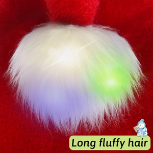 หมวกคริสต์มาสมีไฟ LED สีแดง หมวกซานต้าขนปุย หมวกปาร์ตี้เทศกาลแบบกำหนดเองได้ - Product Image 3