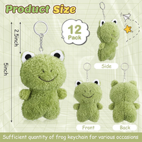 Jouet en peluche personnalisé grenouille porte-clés en peluche 5 ''jouets en peluche pour animaux de compagnie ours en peluche grenouille chien chat Panda Crocodile mini animal en peluche