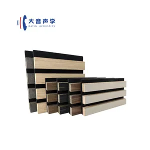 Dayin Foshan Manufacturer Timber Interior wall and ceiling Slatted Wood Cladding Decoration Wainscoting Wall acoustic Panels Ne