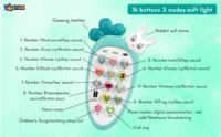 Téléphone portable intelligent pour bébé OEM, mélodies musicales, sons d'animaux, fonctions d'apprentissage des nombres, jouet éducatif pour les enfants de 2 à 7 ans