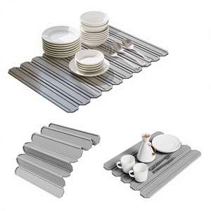 Tapis de séchage pliable en silicone, égouttoir <span class=keywords><strong>à</strong></span> vaisselle enroulable, résistant <span class=keywords><strong>à</strong></span> la chaleur, antidérapant, pour comptoir de cuisine et évier, pour ustensiles - Product Image 1