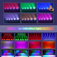 Barre de lumière LED mobile professionnelle pour scène intérieure 5x120W TB5 avec effet de mouvement fluide sur les axes X et Y, 5 têtes