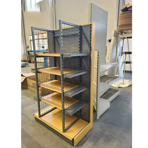 特注木目ゴンドラ棚スーパーマーケットディスプレイラック金属機器ラック棚 - Product Image 5