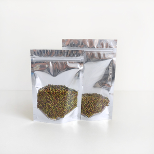 10x15cm Factory Price clear Front Glossy Silver <strong>Small</strong> Resealable <strong>Zip</strong> Lock Stand up Food Packaging Pouches <strong>Bags</strong> - Product Image 3