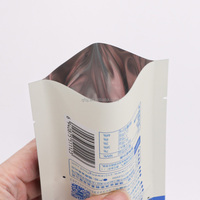 Sachet à trois soudures latérales pour viande de palourde, produits de la mer, emballage alimentaire marin, finition UV mate, feuille d'aluminium multicolore haute qualité pour le lait