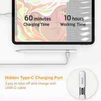 Stylet magnétique haute précision pour iPad iOS, recharge Type-C, rejet de la paume, sensibilité à l'inclinaison, pointe remplaçable, CE ROHS