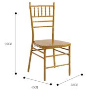 Chaises de banquet empilables en plastique doré Chiavari pour événements, hôtels et fêtes, vente en gros à bas prix