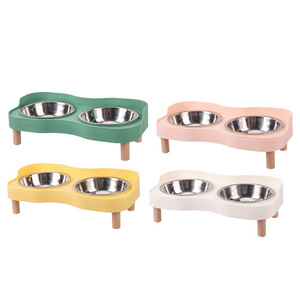 Bol double pour animaux de compagnie Youcheng en acier inoxydable, surélevé, anti-renversement, pour chats et chiens - Product Image 5