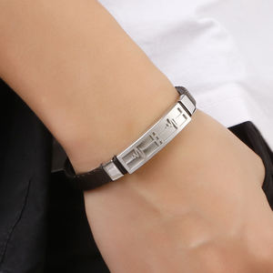 กำไลข้อมือหนังสแตนเลสสตีลรูปหัวใจ KALEN Fashion สำหรับทุกเพศ - Product Image 6