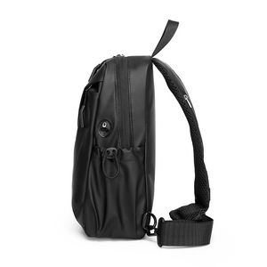 Men's Oxford Cloth Chest Bag Large Capacity Water Repellent Business Travel Crossbody Bag Black Gray Blue Solid Color - Product Image 3