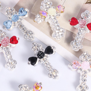 2025 New Arrival DIY Jewelry Phone Chains Accessories Alloy Flower Cross Straight Hole Loose <b>Beads</b> Made of <b>Silicone</b> - Product Image 1