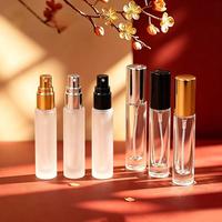 Botol Parfum Kaca Tebal 5ml Baru dengan Kerah Aluminium, Transparan Putih, Finishing Pasir, Botol Atomizer Mini
