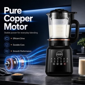 Licuadora Comercial de Alta Resistencia, Máquina para Hacer Smoothies, Exprimidor, Triturador de Hielo, Recipiente de Vidrio con Calefacción, Modo Turbo, 5+ Velocidades, Plateado - Product Image 5