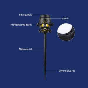 Nueva cabeza de esqueleto Fl.ame La.mp decoración de Halloween patio decoración de jardín al aire libre luz al aire libre - Product Image 5