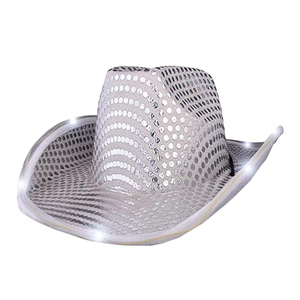 Sombrero de <span class=keywords><strong>Vaquero</strong></span> Brillante con Lentejuelas LED SOLPOP, con Ala Enrollable, para Discoteca, Espacio, <span class=keywords><strong>Vaquero</strong></span>, para Mujeres y Hombres, Despedida de Soltera - Product Image 5