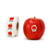 Op maat gemaakte fruitverpakkingslabels rol waterdicht sterke kleefkracht kiss-cut vinyl rond zelfklevend voor appelproducten stickers