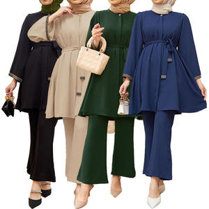 Vêtements pour femmes musulmanes pour le commerce extérieur, Europe et États-Unis, <span class=keywords><strong>veste</strong></span> ample à repasser, pantalon évasé, costume - Product Image 1