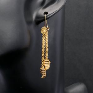 Boucles d'oreilles tendance JXX 2022, pendentif feuille ajourée, chaîne de luxe légère, boucles d'oreilles à pompons, bijoux pour femmes, cadeau - Product Image 6