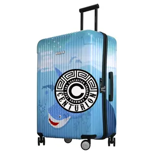 2024 Popular Design Blue Shark Waterproof Cabin Suitcase Travelling Bags Trolley Luggage