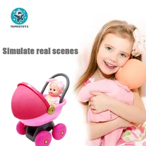 Kızlar yeni ilginç mini oyun evi bebek arabası küçük oyna Pretend oyuncaklar