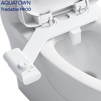 Accessoire de bidet hygiénique auto-nettoyant à double buse, ultra-plat, non électrique, facile à installer, pour lavage frontal et arrière
