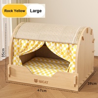 Griffoir et lit pour chat en bois massif et sisal