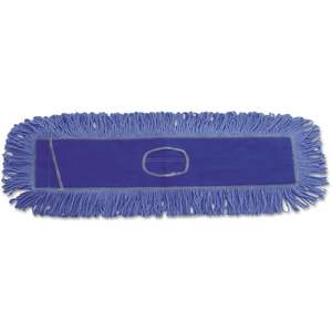 Boardwalk 36 In. X 5 In. Balai à poussière bleu en mélange coton/synthétique avec panier rectangulaire en plastique à extrémités bouclées pour usage domestique - Product Image 1