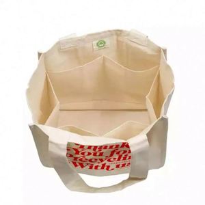 High Quality Custom <b>Canvas</b> Tote Bag with Zipper and Pocket Custom Printed Logo Full Color Medium Size - Product Image 4