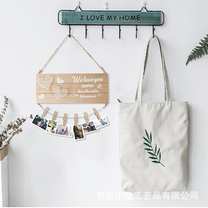 Letrero de pared de madera con expositor de fotos, pinzas y cuerda para decoración del hogar, regalo de aniversario, diseño minimalista - Product Image 2