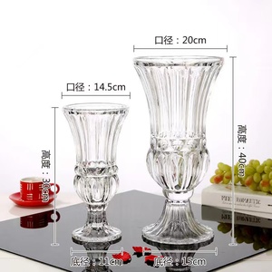 <span class=keywords><strong>Vaso</strong></span> di vetro verticale soffiato a mano di alta qualità <span class=keywords><strong>con</strong></span> il <span class=keywords><strong>piede</strong></span> alto moderno & stile classico tradizionale per la decorazione da tavolo o del partito - Product Image 6