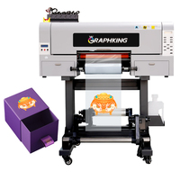 Impresora UV DTF de rollo a rollo Graphking A3 de 30 cm, 3 cabezales EPS Xp600/i3200, CMYK+W+V, paquete de impresión de pegatinas UV DTF