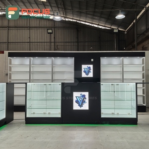 Vitrina de Exhibición para Tienda de Cigarrillos con Tapa de Vidrio, Mostrador de Madera y Vidrio con Iluminación LED, Vitrina para Exhibición de Tabaco - Product Image 5