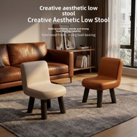 Tabouret moderne en pin avec dossier, multifonctionnel, pour changer de chaussures, pouf pour salon, table basse, chaise basse pour enfants