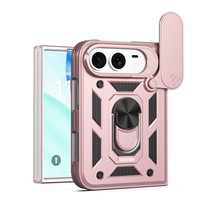 Coque de protection antichute pour téléphone avec anneau support, design animal, en PC, pliable et à fenêtre coulissante, compatible Duo
