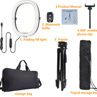 Nouveau Anneau Lumineux Pliable pour Photographie, Selfie, Vidéo Live TikTok, Lumière d'Appoint LED de 12 pouces avec Trépied