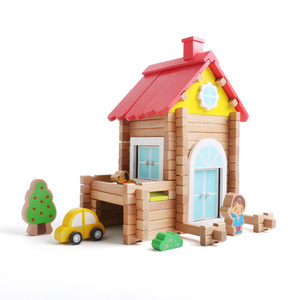 Hot Sale Wholesale Cottage with Furniture Doll House Kids Wooden Puzzle Christmas Birthday Gift Wholesale Educational Wooden <b>Toy</b> - Product Image 1