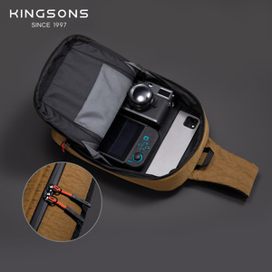 Kingsons Men's Chest Bag Multifunctional Shoulder Bag Zipper Closure Solid Color Everyday Use Winter 2025 - Product Image 2