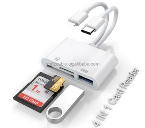 SD Card Reader 4-in-1 <b>USB</b> <b>C</b> to <b>USB</b> Adapter SD Card Viewer with SD/TF Card <b>USB</b> 3.0 Adapter for iPhone iPad MacBook Samsung - Product Image 1