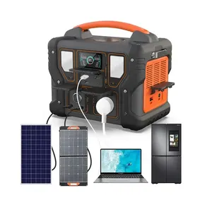 Estación de energía Solar portátil para el hogar, gran capacidad, batería de litio recargable para acampar al aire libre, 300W
